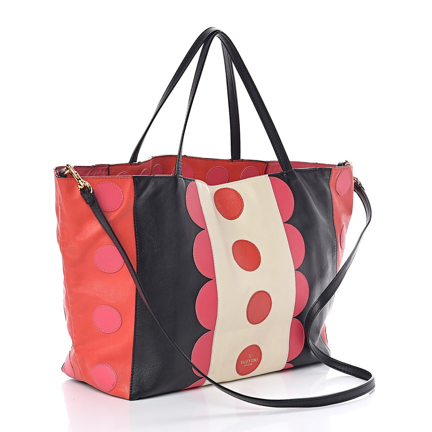 Valentino Garavani Calfskin Carmen Medium Tote Black Deep Rose 3 of 10