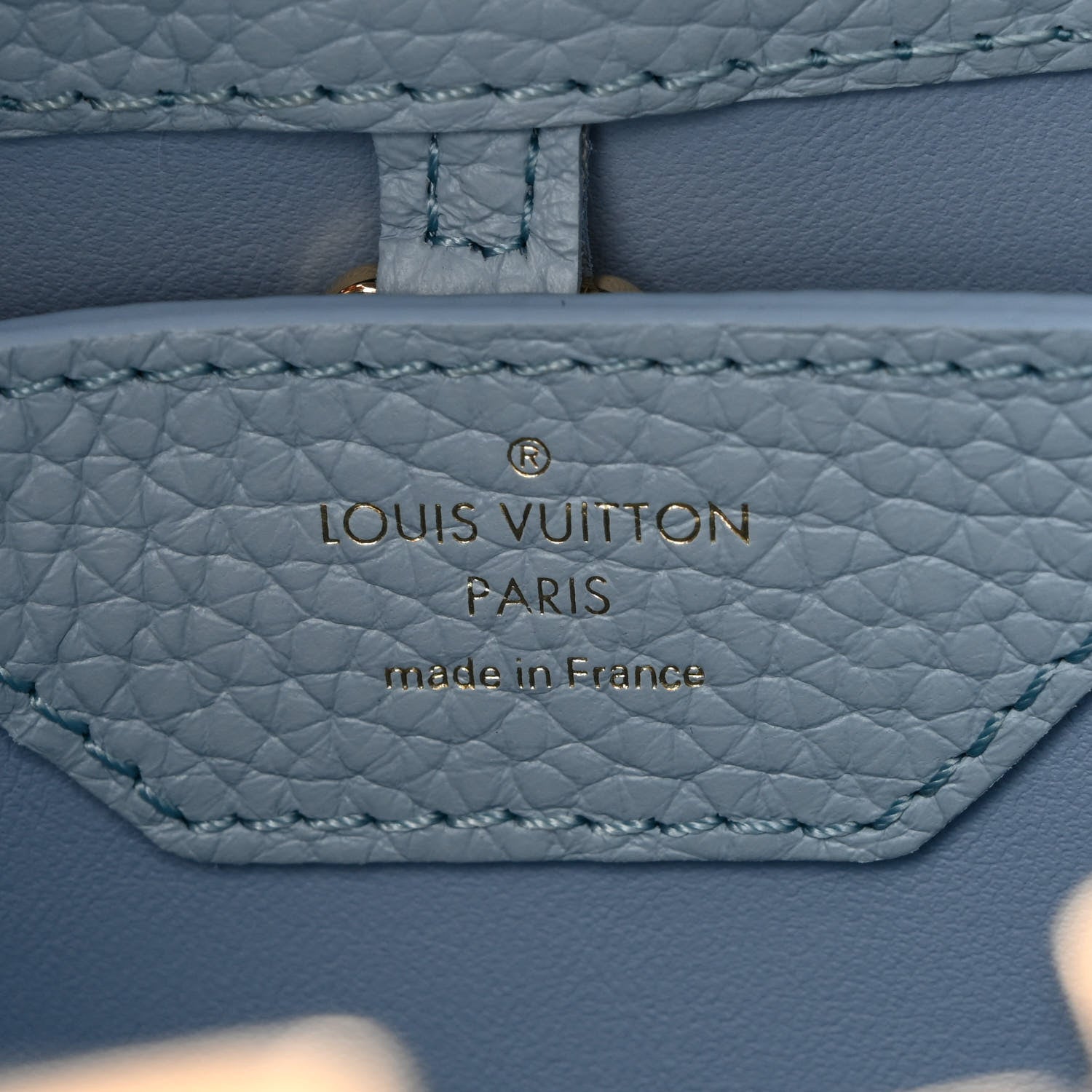 Louis Vuitton Taurillon Calfskin Karung Patchwork Capucines BB Olympe Blue 6 of 10