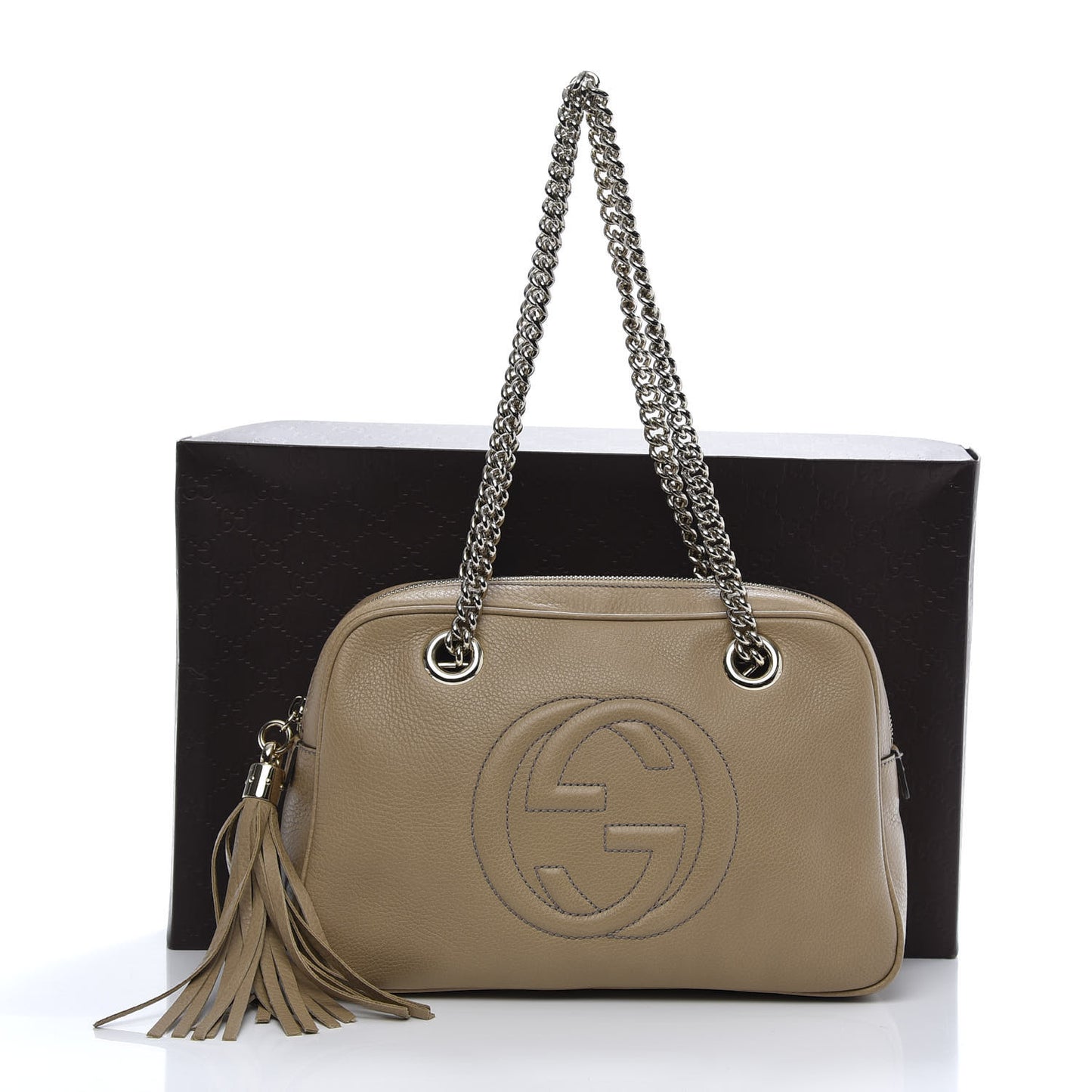 Pebbled Calfskin Small Soho Bowler Camelia