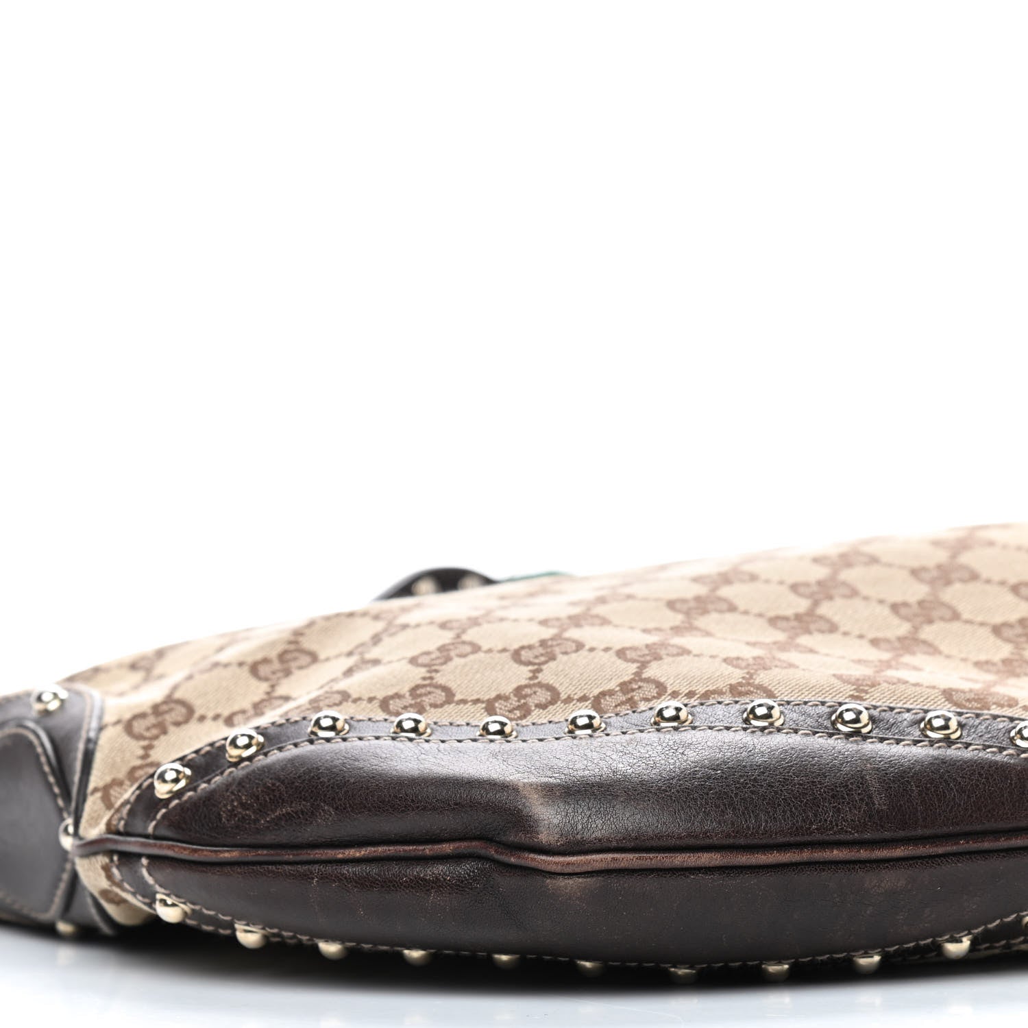Gucci Monogram Web Studded Pelham Shoulder Bag Dark Brown 17 of 18