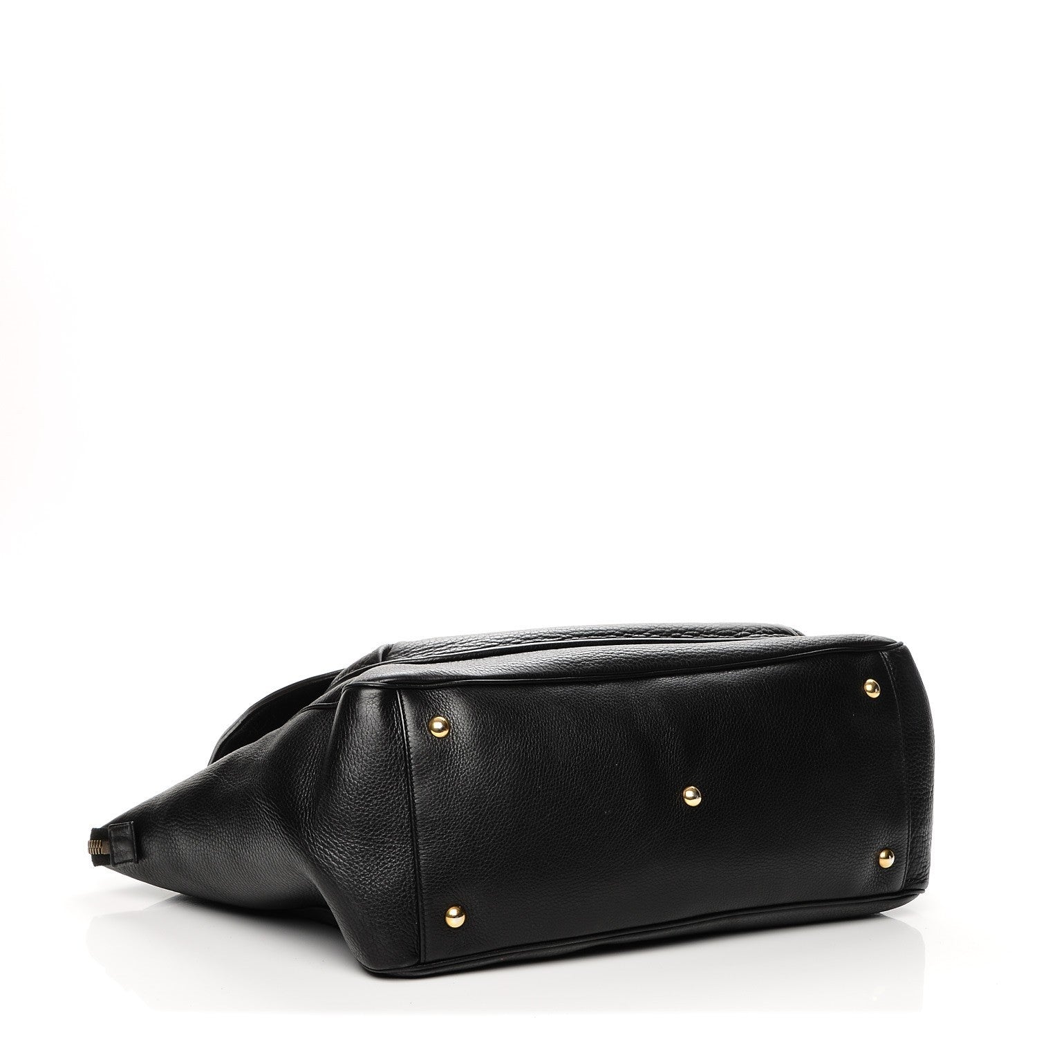 Gucci Pebbled Calfskin Medium 1973 Top Handle Satchel Black 4 of 8