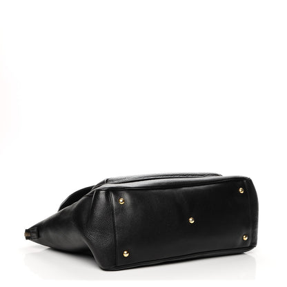 Gucci Pebbled Calfskin Medium 1973 Top Handle Satchel Black 4 of 8
