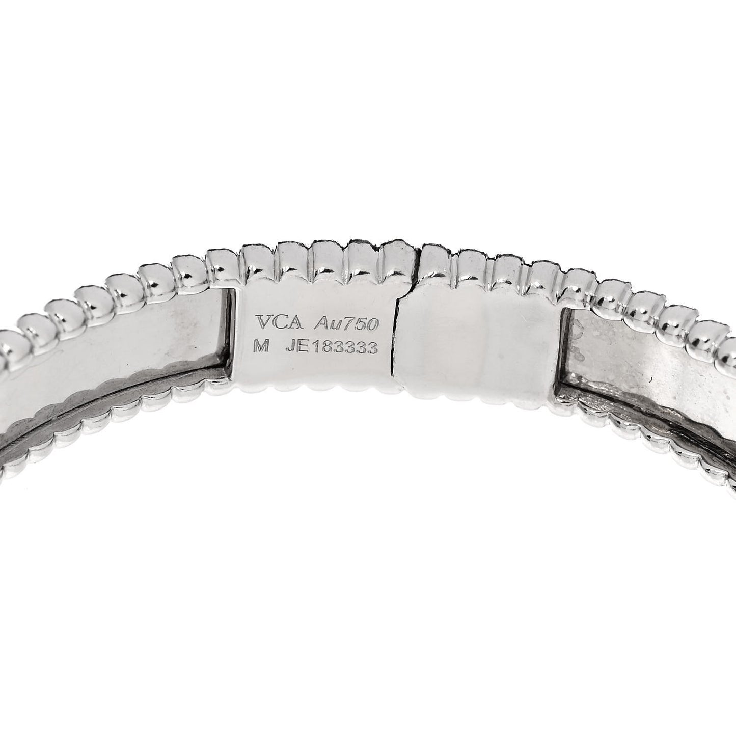 18K White Gold Perlee Signature Bangle Bracelet M