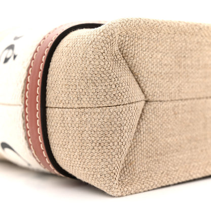 Chloe Cotton Calfskin Mini Woody Ribbon Tote White Brown 10 of 10