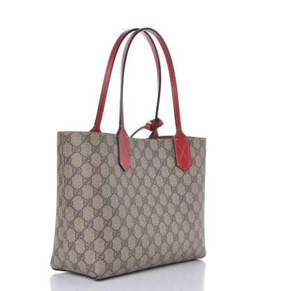 Gucci GG Supreme Monogram Small Reversible Tote Beige Red 2 of 17