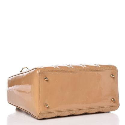 Christian Dior Patent Cannage Medium Lady Dior Beige 5 of 8