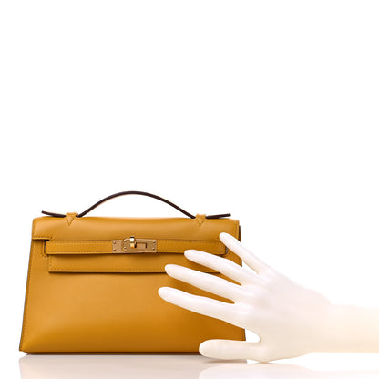 Hermes Swift Kelly Pochette Clutch Jaune Ambre 2 of 9
