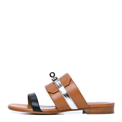 Hermes Calfskin Avenue Sandals 35.5 Multicolore Naturel 1 of 4