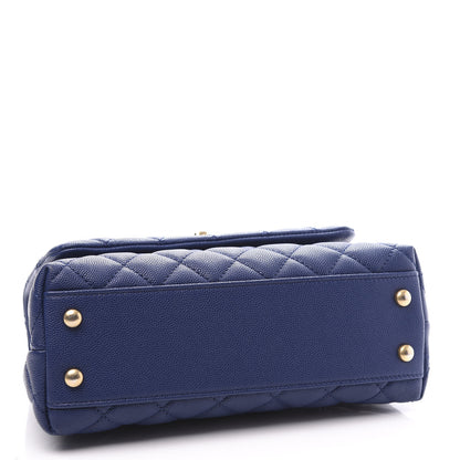 Chanel Caviar Elaphe Quilted Mini Coco Handle Flap Blue 3 of 10
