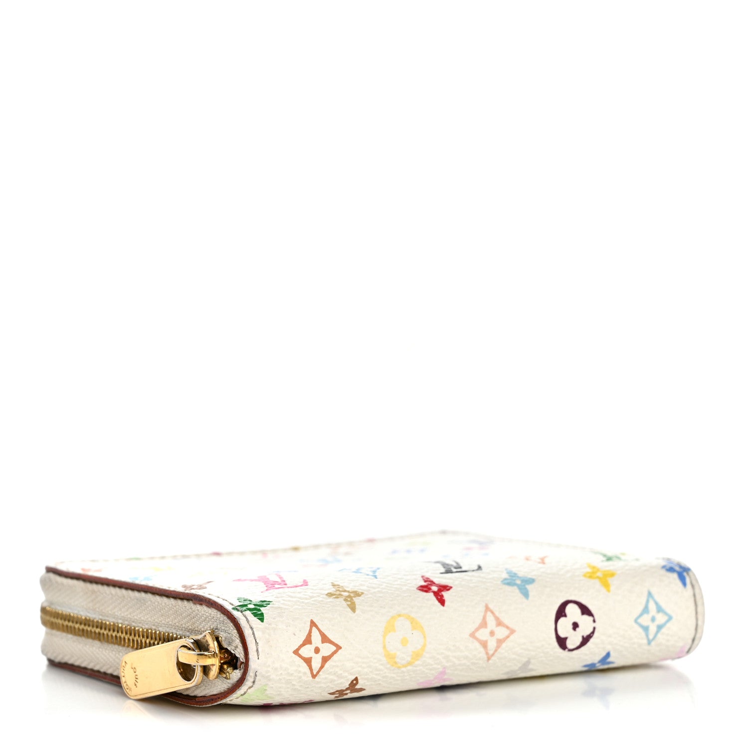 Louis Vuitton Monogram Multicolor Zippy Coin Purse Wallet White Litchi 4 of 12