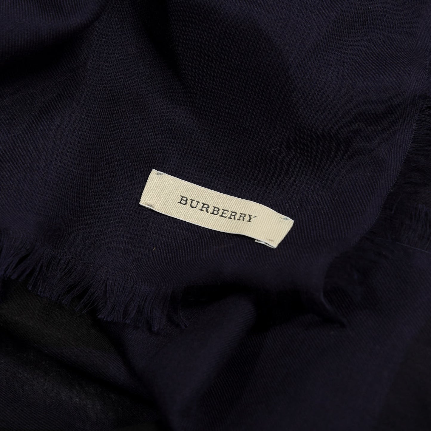 Modal Wool Overdyed Chambray Check Square Scarf Dark Purple