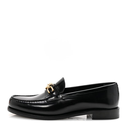 Louis Vuitton Glazed Calfskin Chess Flat Loafer 39.5 Black 1 of 9