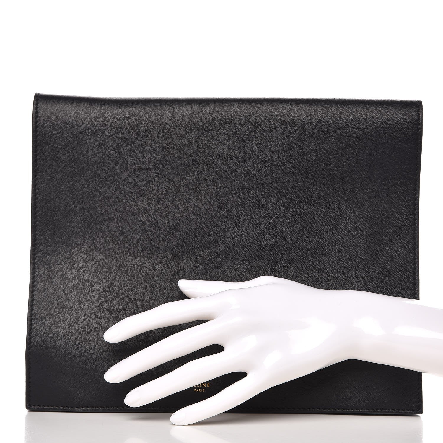 Celine Smooth Lambskin iPad Folio Clutch Black 2 of 15