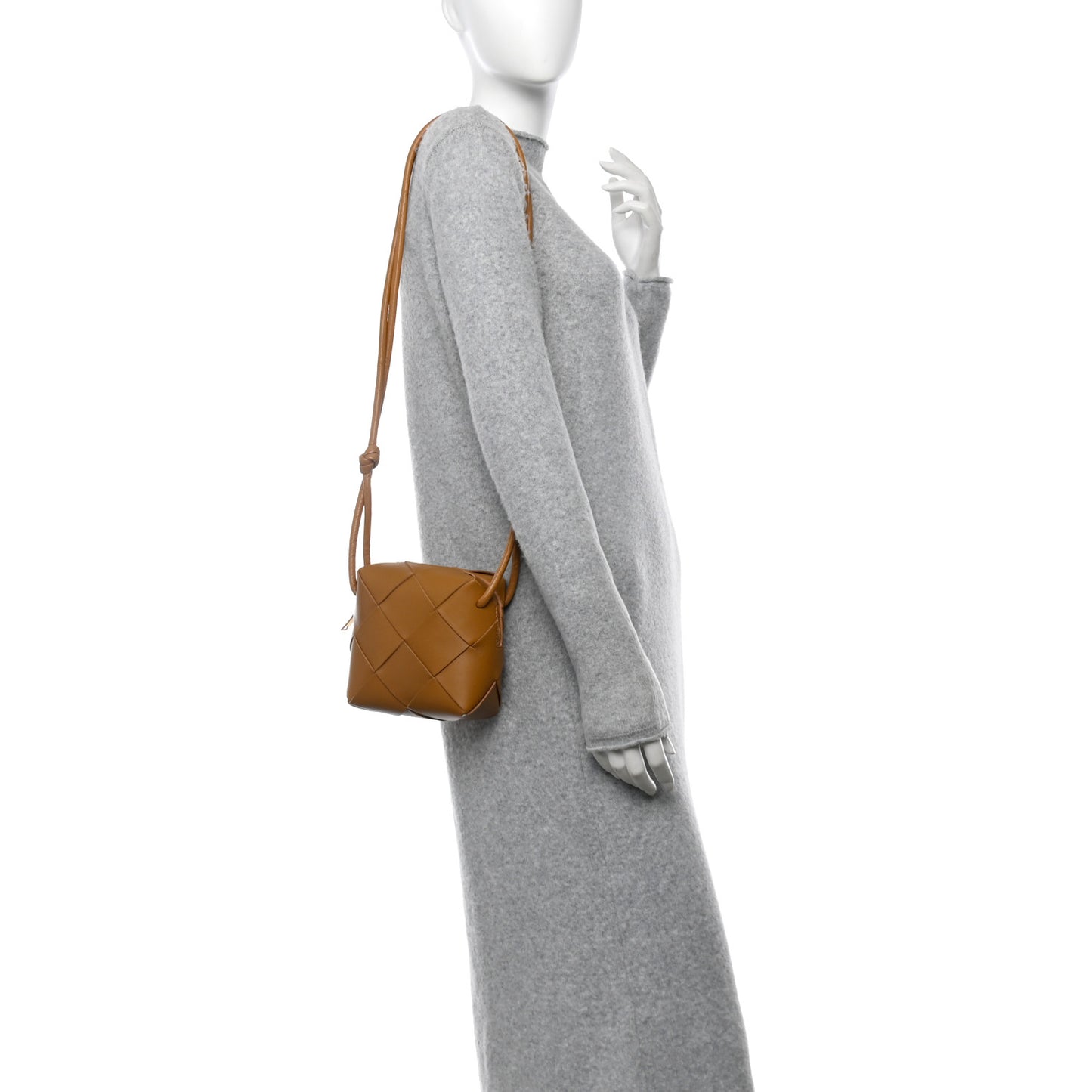 Lambskin Maxi Intrecciato Mini Cassette Camera Bag Acorn