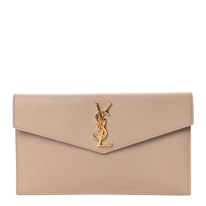 Saint Laurent Grain De Poudre Uptown Pouch Dark Beige 1 of 4