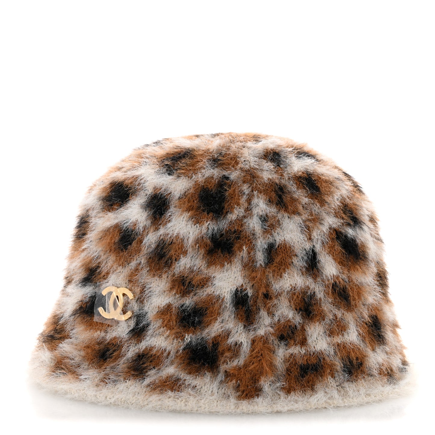 Polyamide Logo Cloche Hat L Ecru Brown Black Golden