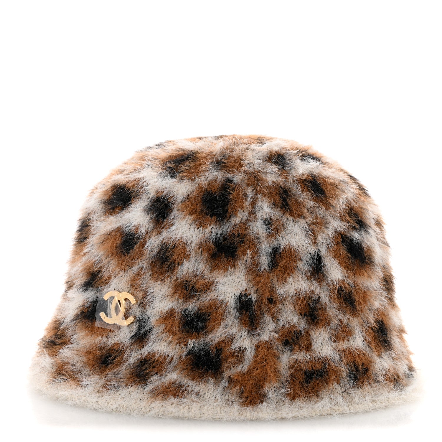 Chanel Polyamide Logo Cloche Hat L Ecru Brown Black Golden 4 of 8
