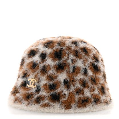 Chanel Polyamide Logo Cloche Hat L Ecru Brown Black Golden 4 of 8