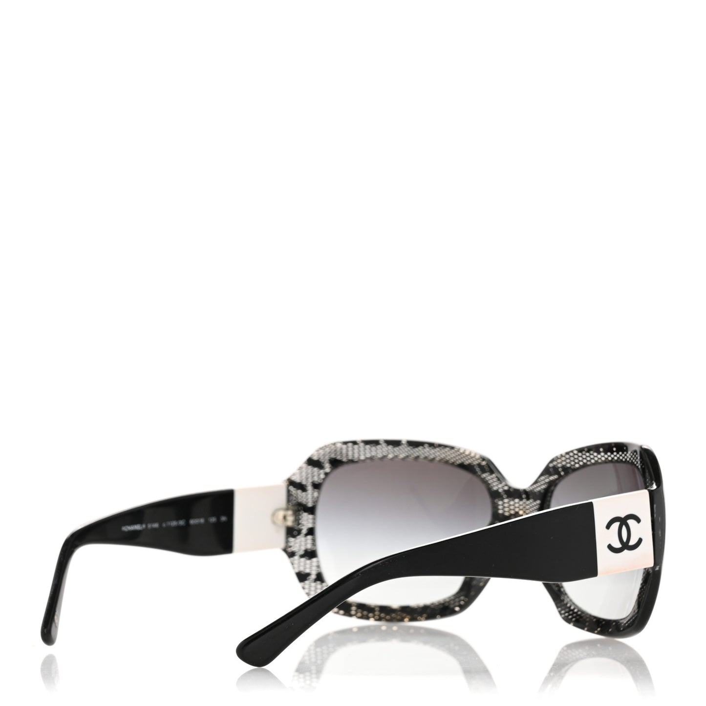 Acetate CC Lace Effect Sunglasses 5146 Black White