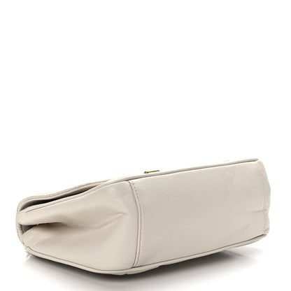 Salvatore Ferragamo Calfskin Quilted Gancini Flap Bag Bone 4 of 8