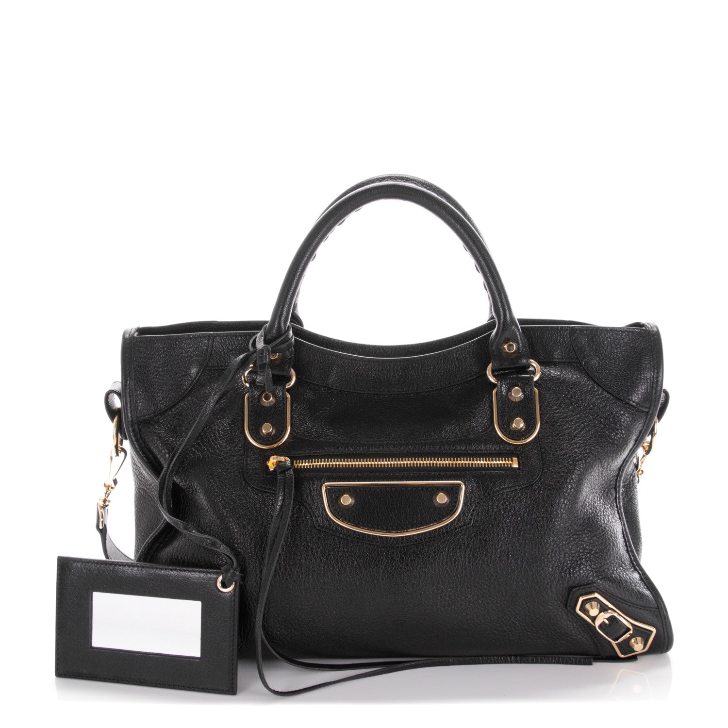Balenciaga Chevre Gold Metallic Edge Hardware City Black 1 of 8