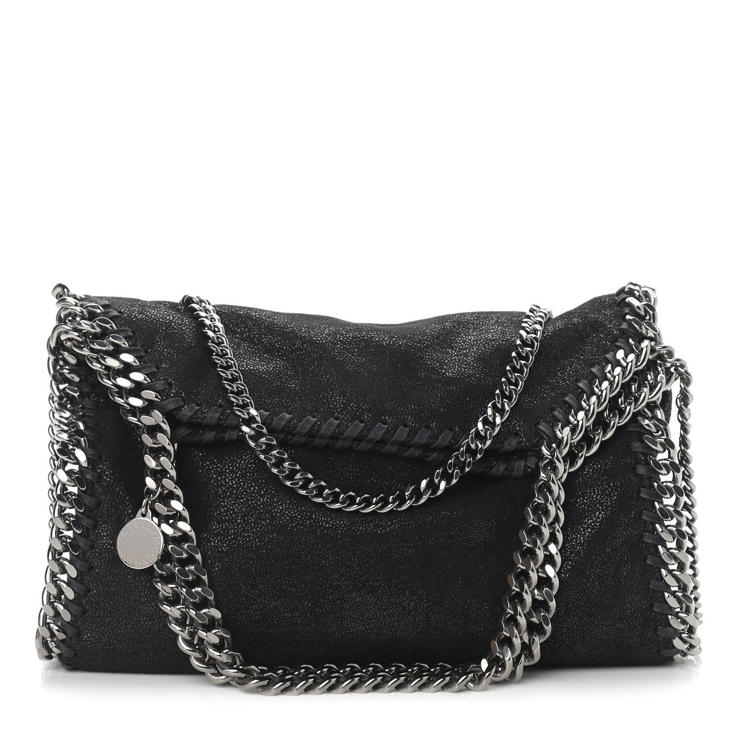 Stella McCartney Shaggy Deer Mini Falabella Fold Over Tote Black 1 of 9