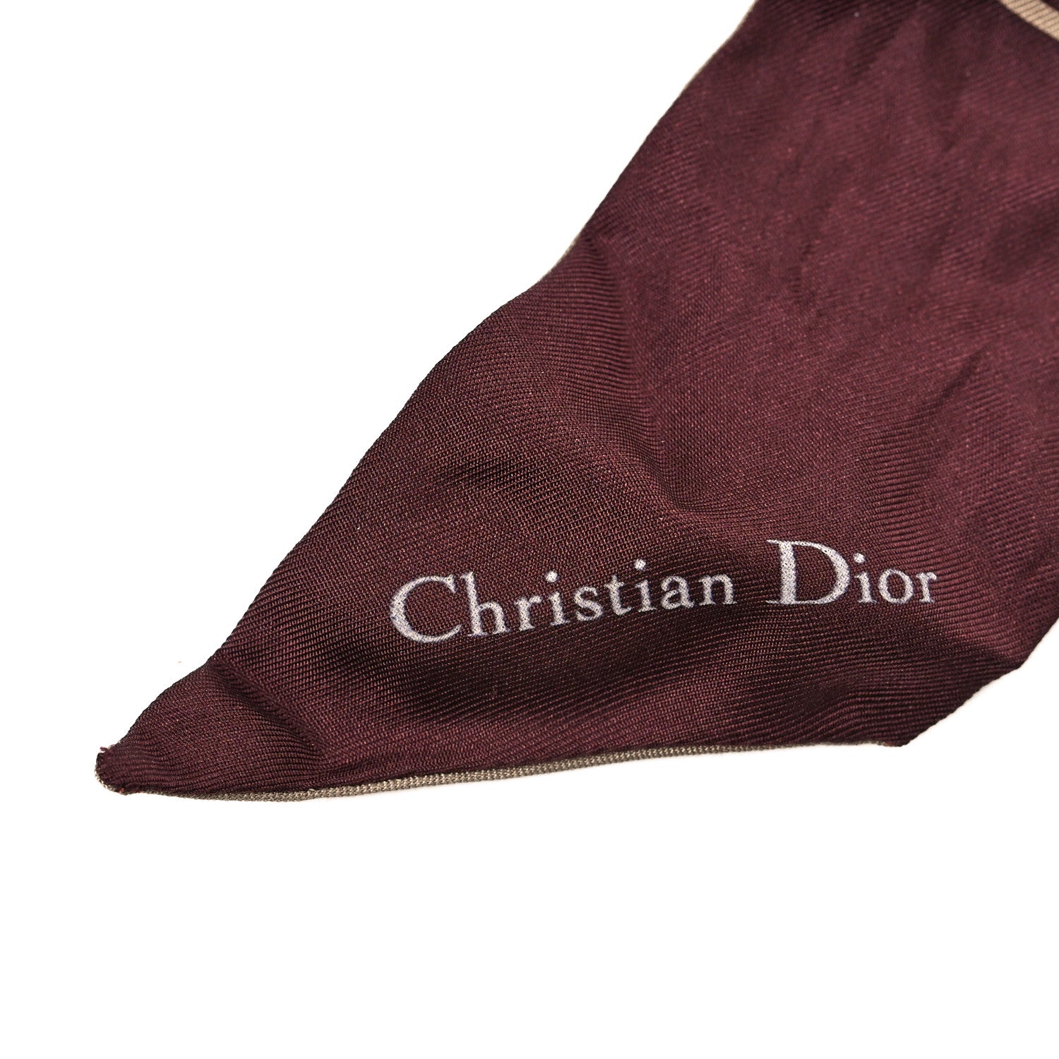Christian Dior Silk Oblique Mitzah Scarf Bordeaux 4 of 4