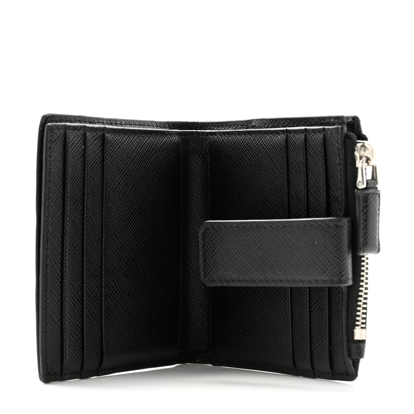 Saffiano Small Triangle Wallet Black