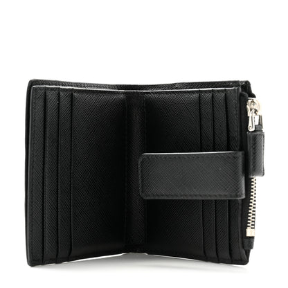 Prada Saffiano Small Triangle Wallet Black 5 of 9