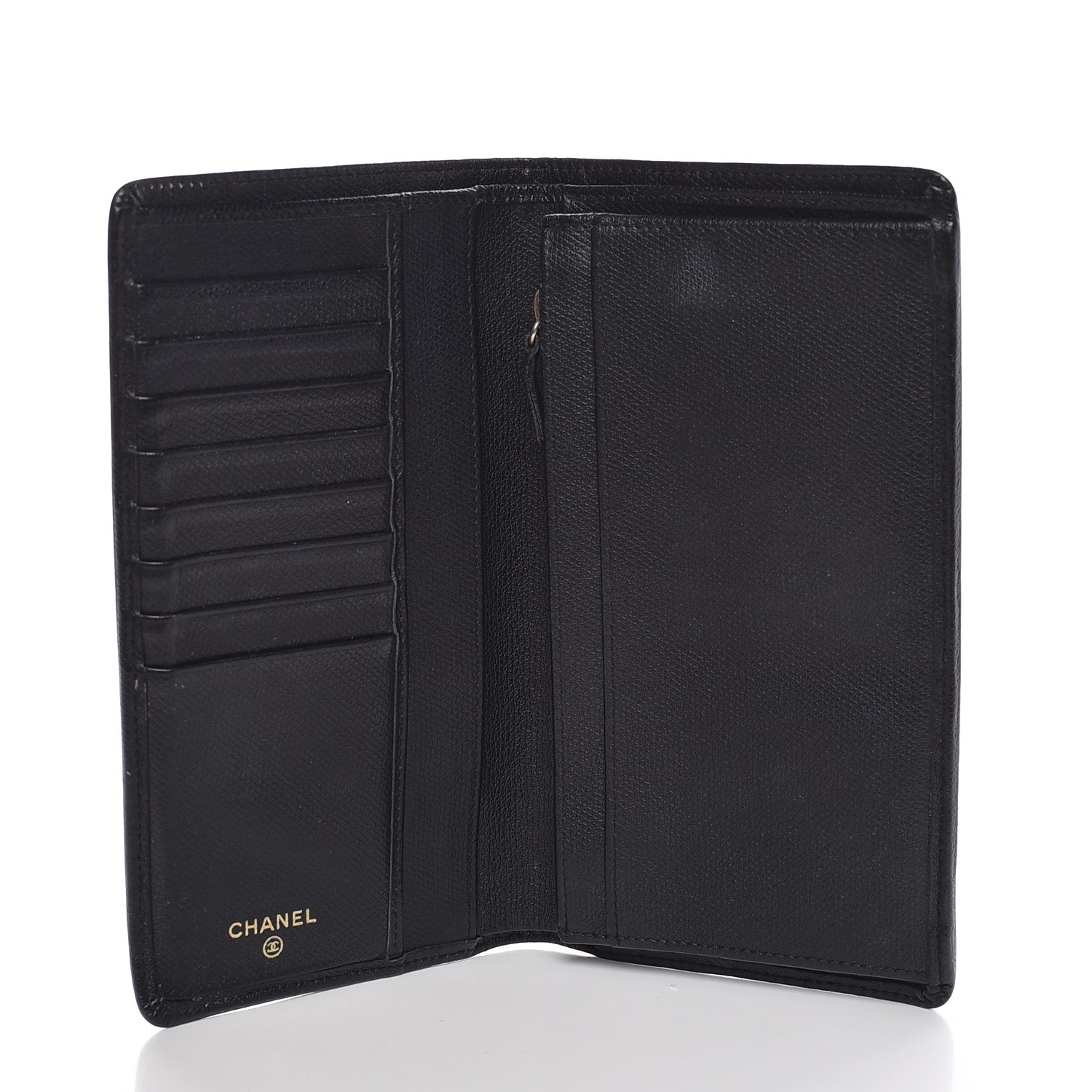Chanel Grained Calfskin CC Button Yen Wallet Black 5 of 10