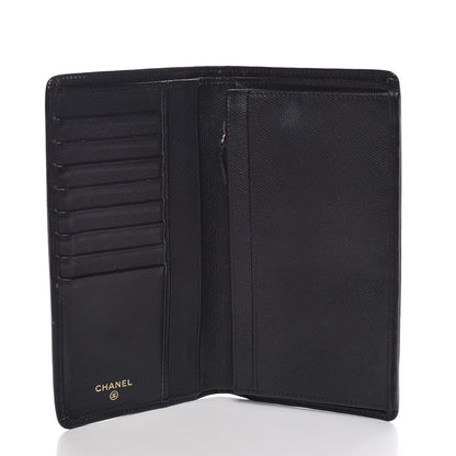 Chanel Grained Calfskin CC Button Yen Wallet Black 5 of 10