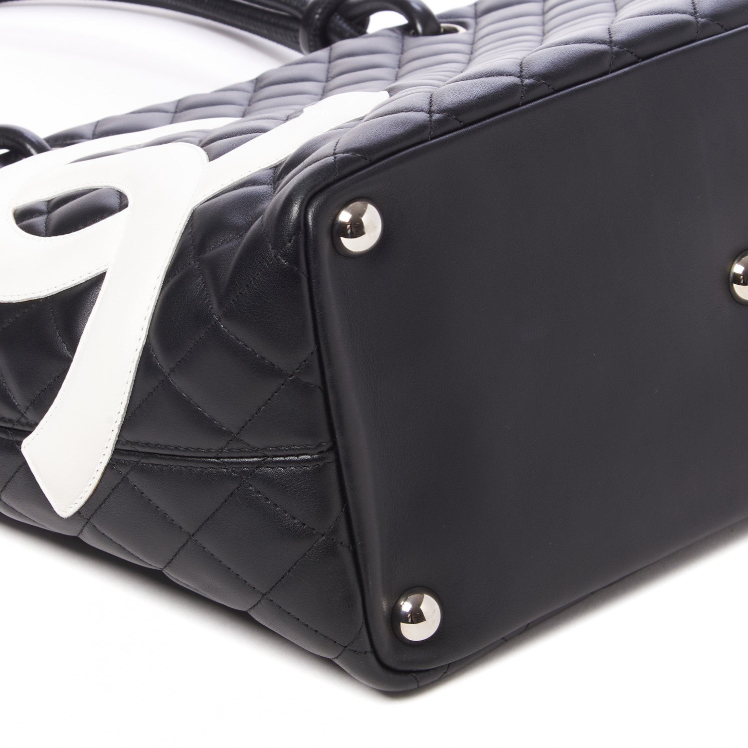 Chanel Calfskin Quilted Large Cambon Tote Black White 5 of 9