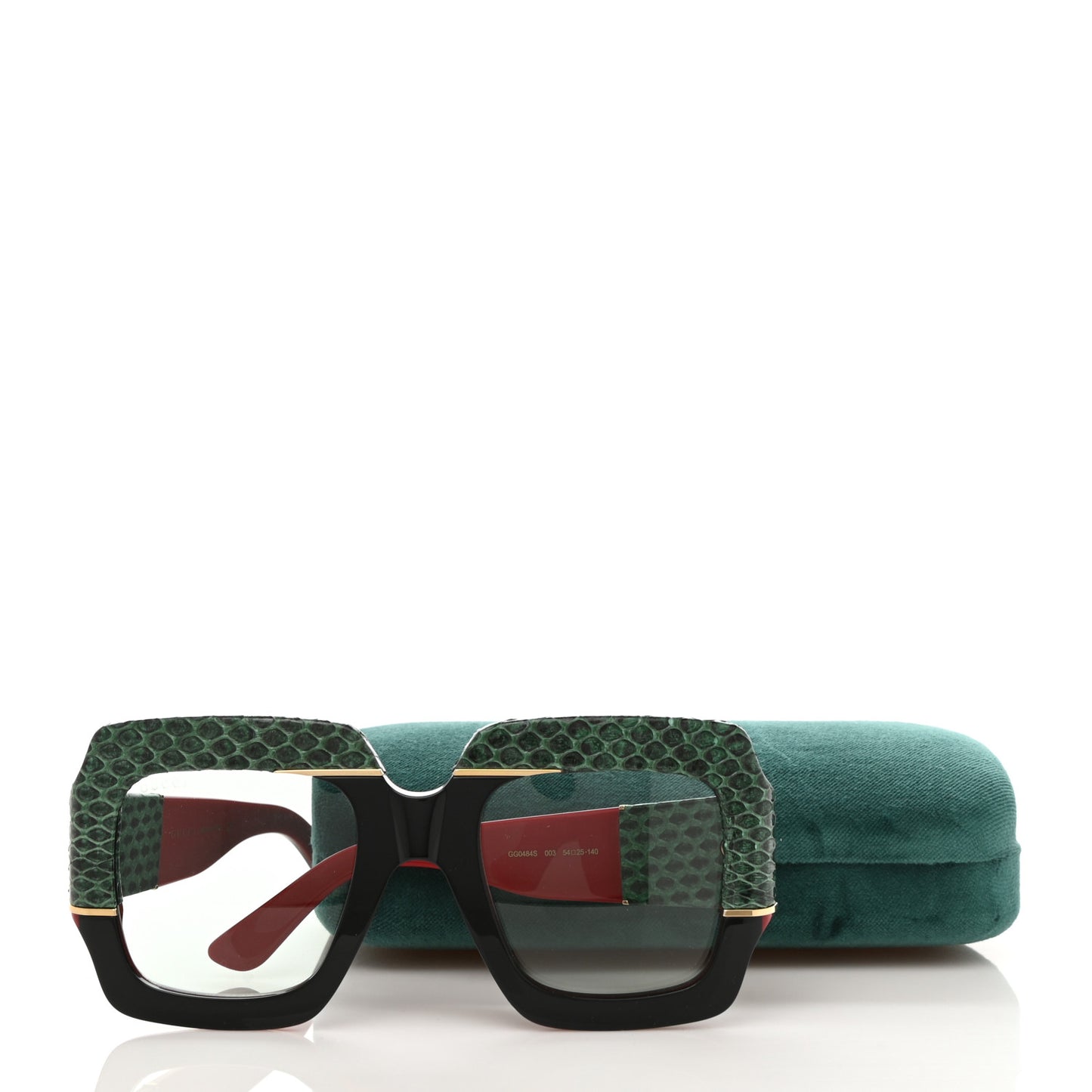 Snakeskin Acetate Square Sunglasses GG0484S Multicolor
