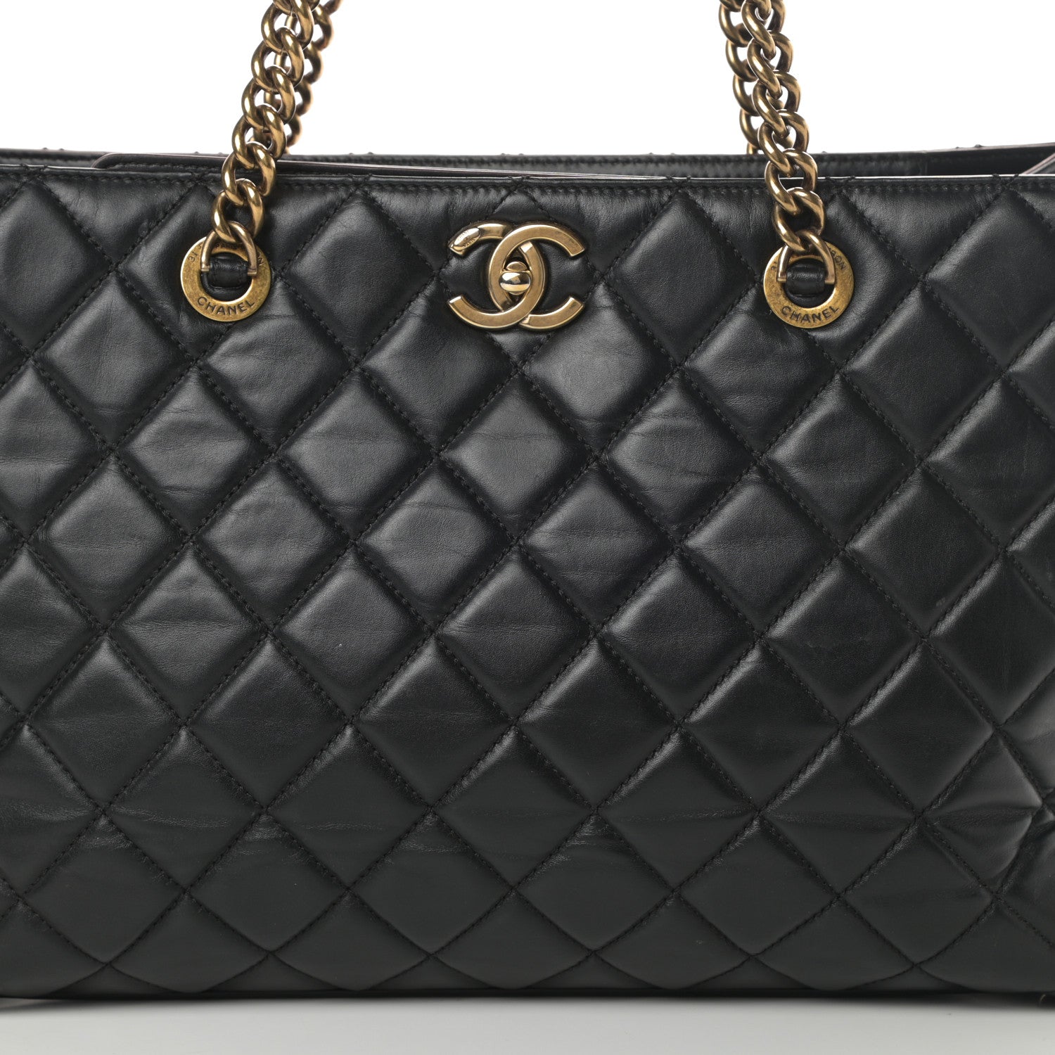 Chanel Calfskin Quilted Large Shopping Tote Black 8 of 20