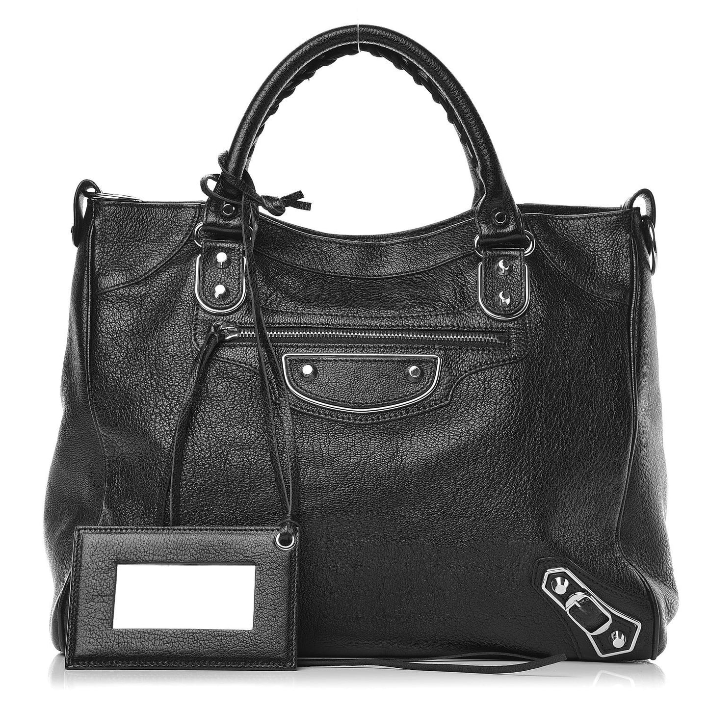 Chevre Silver Metallic Edge Hardware Velo Black