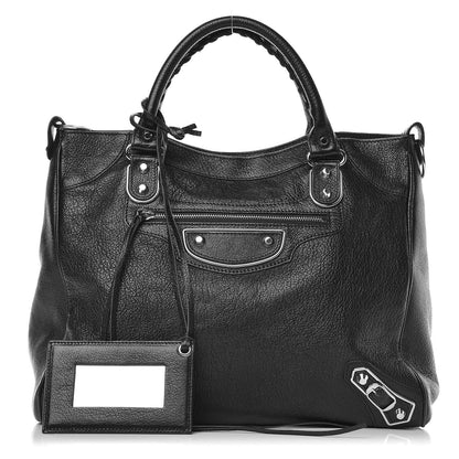 Balenciaga Chevre Silver Metallic Edge Hardware Velo Black 1 of 10