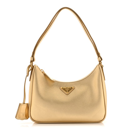 Prada Saffiano Lux Mini Re-Edition Shoulder Bag Platino 1 of 10