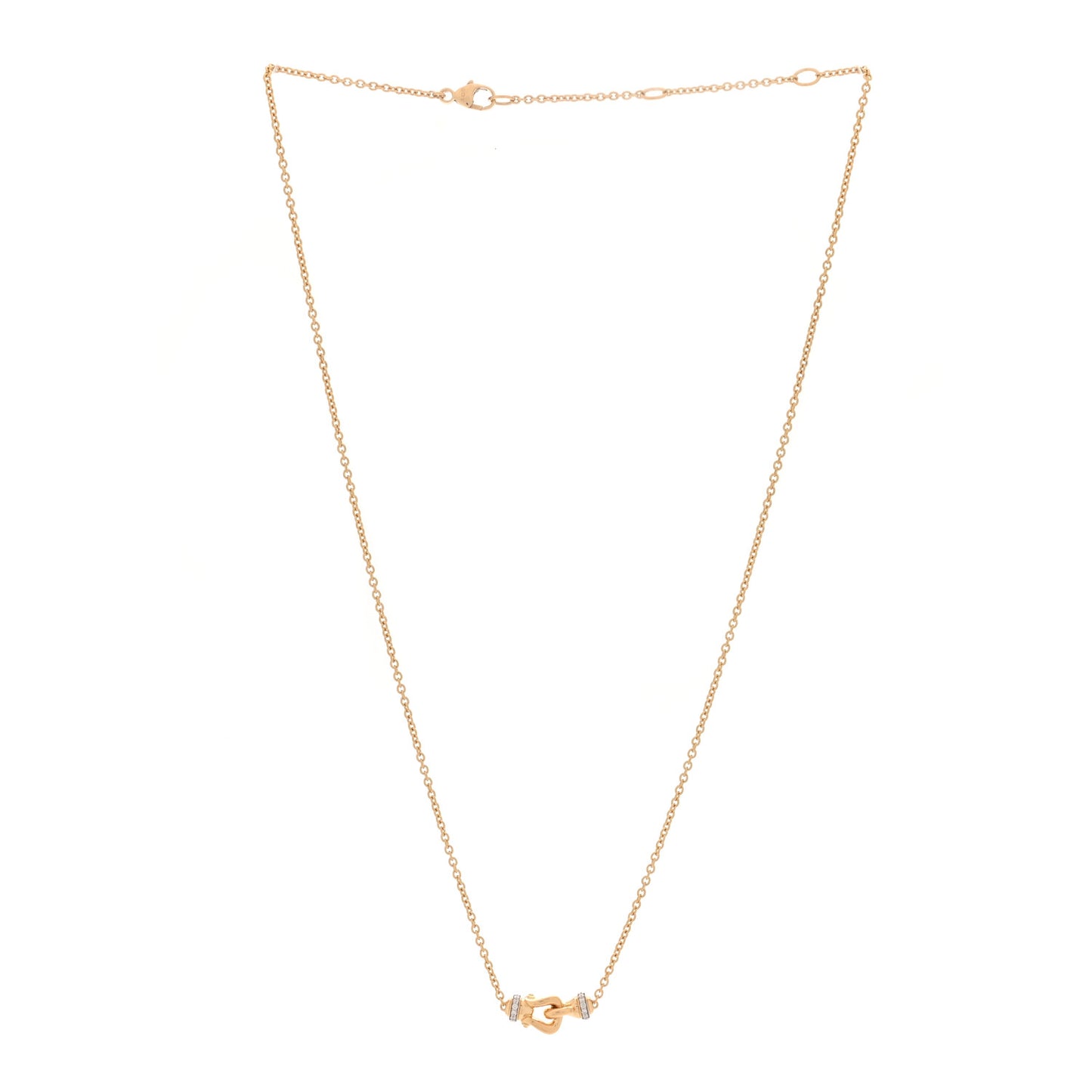 18K Yellow Gold Diamond Buckle Necklace