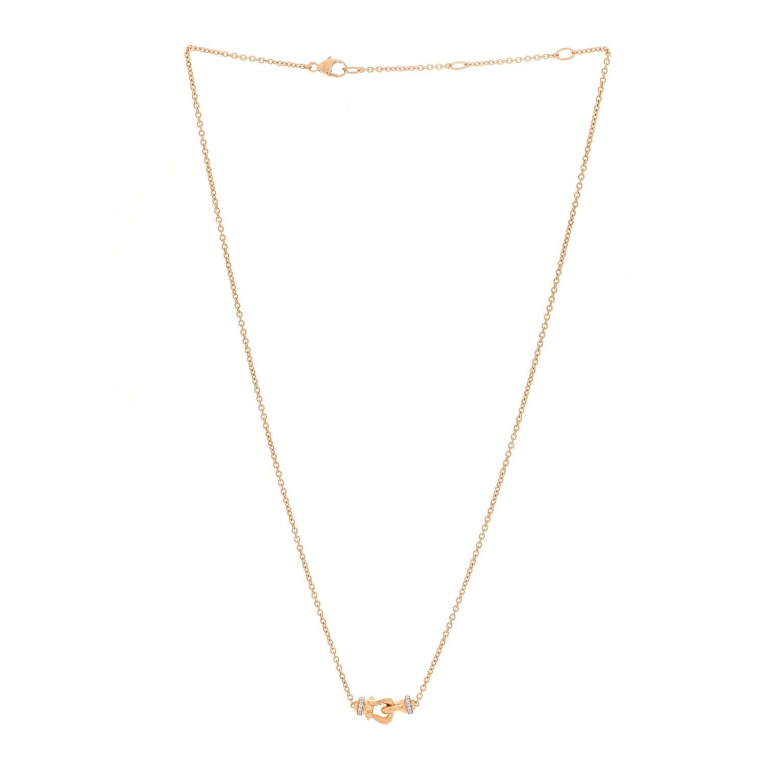 David Yurman 18K Yellow Gold Diamond Buckle Necklace 3 of 6