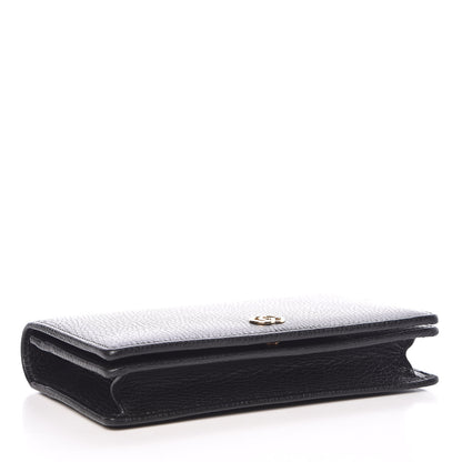 Gucci Calfskin Mini GG Marmont Chain Wallet Black 4 of 8