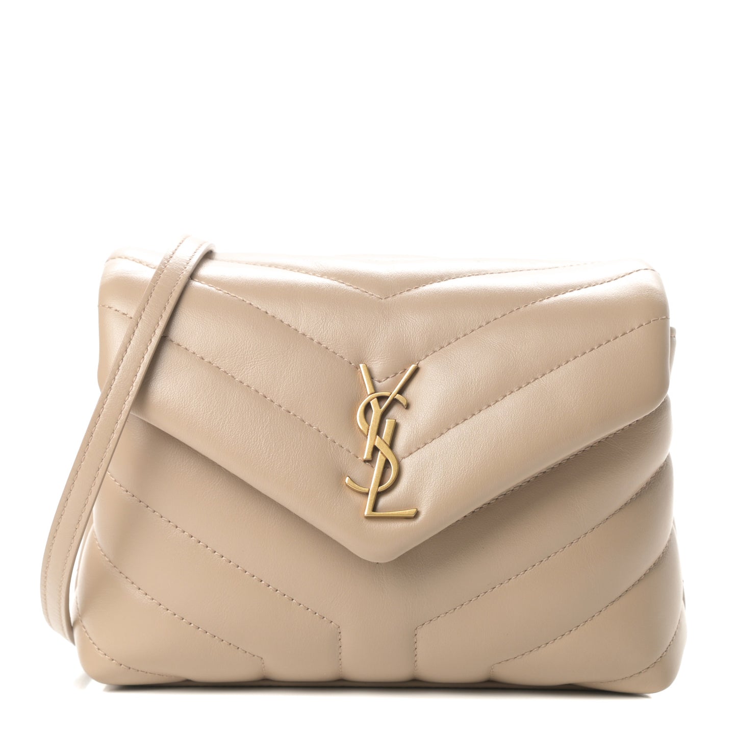 Calfskin Y Quilted Monogram Toy Loulou Crossbody Bag Dark Beige