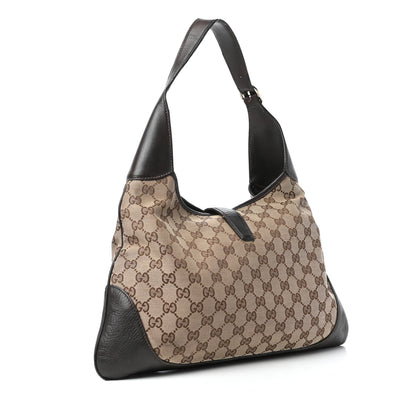 Gucci Monogram Web Jackie O Bouvier Hobo Dark Brown 3 of 9