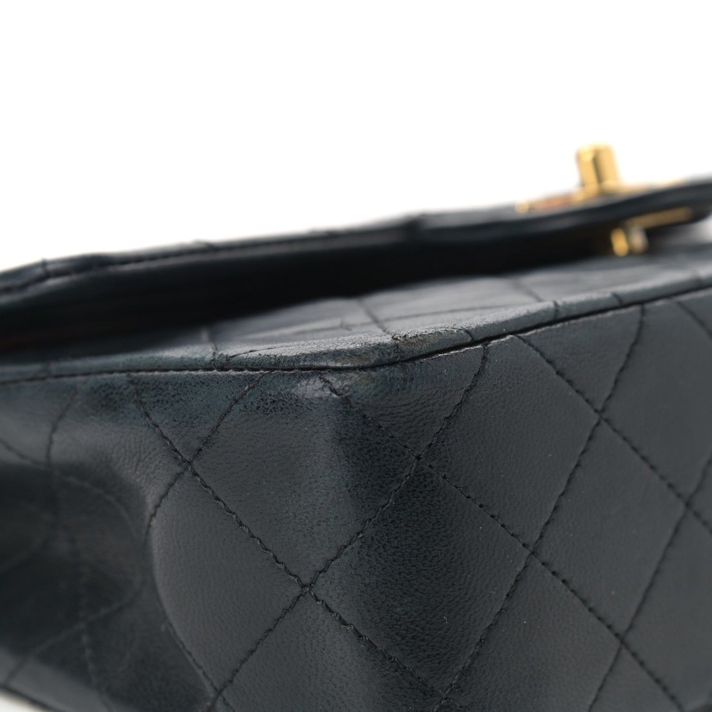 Lambskin Quilted Small Double Flap Black
