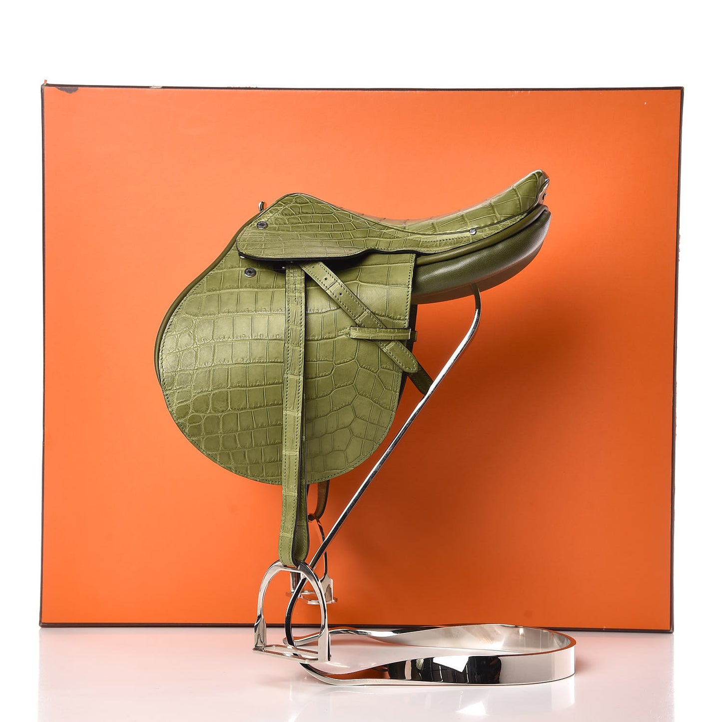 Crocodile Niloticus Ultra Soft Mini Steinkraus Saddle Vert Pelouse