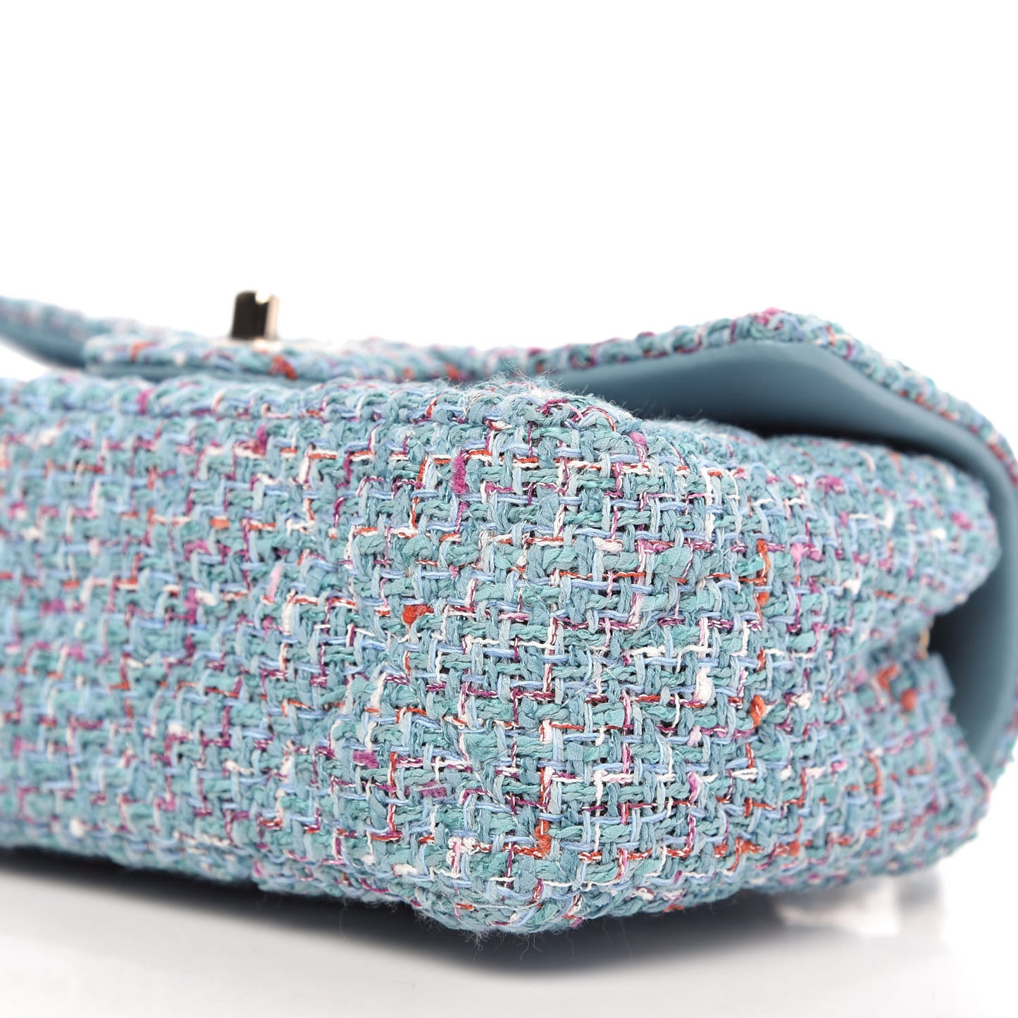 Tweed Quilted Mini Rectangular Flap Blue Multicolor