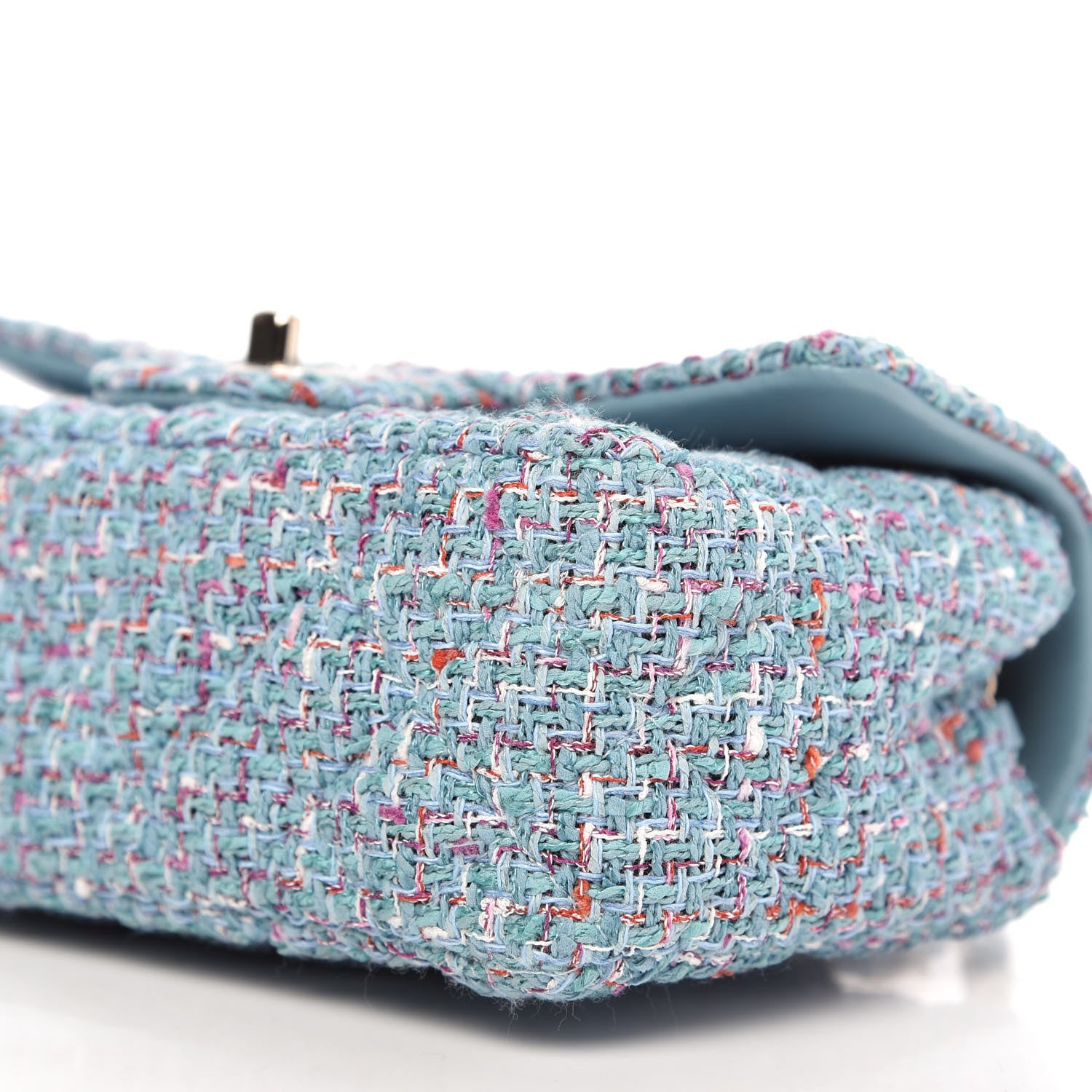 Chanel Tweed Quilted Mini Rectangular Flap Blue Multicolor 7 of 11