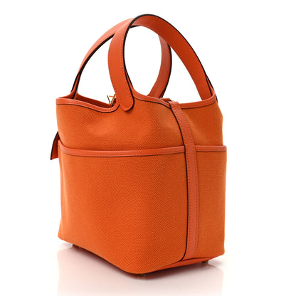 Hermes Toile Goeland Swift Cargo Picotin Lock 18 Orange 3 of 9