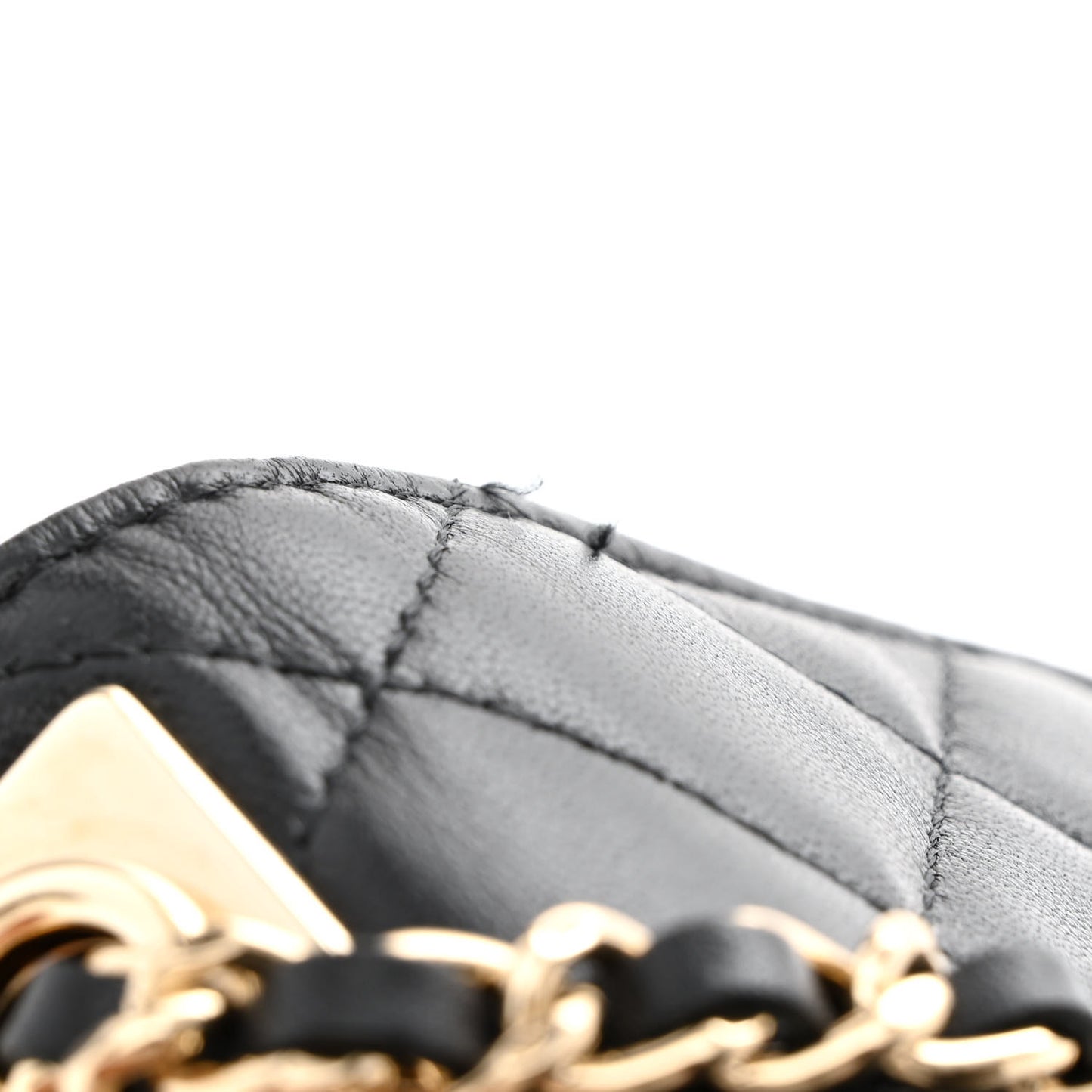 Lambskin Quilted Trendy CC Wallet On Chain WOC Black