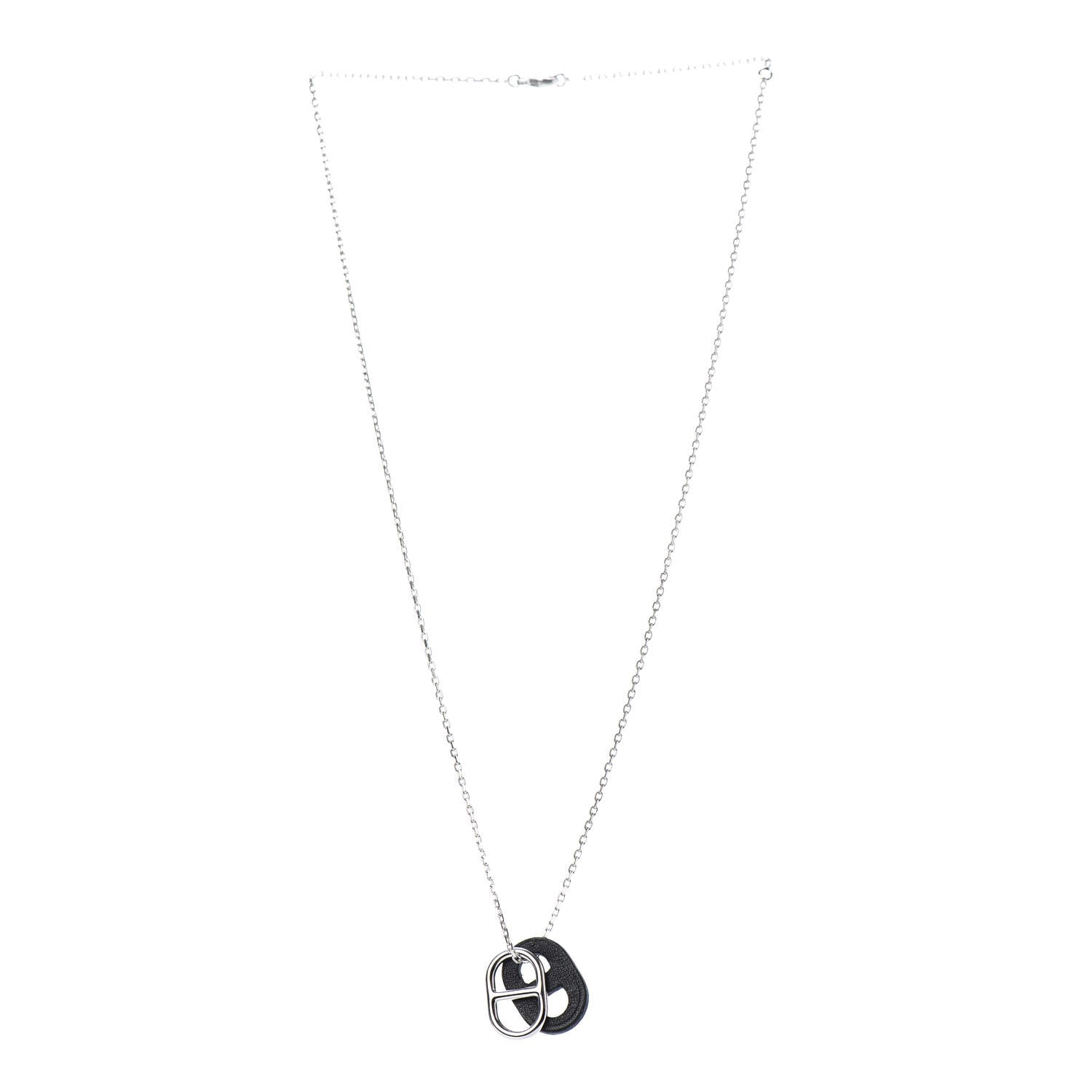 Hermes Swift O'Maillon Pendant Necklace Black 3 of 5