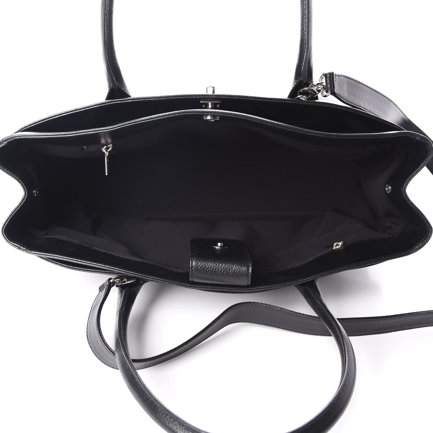 Calfskin Cerf Executive Shopper Tote Black